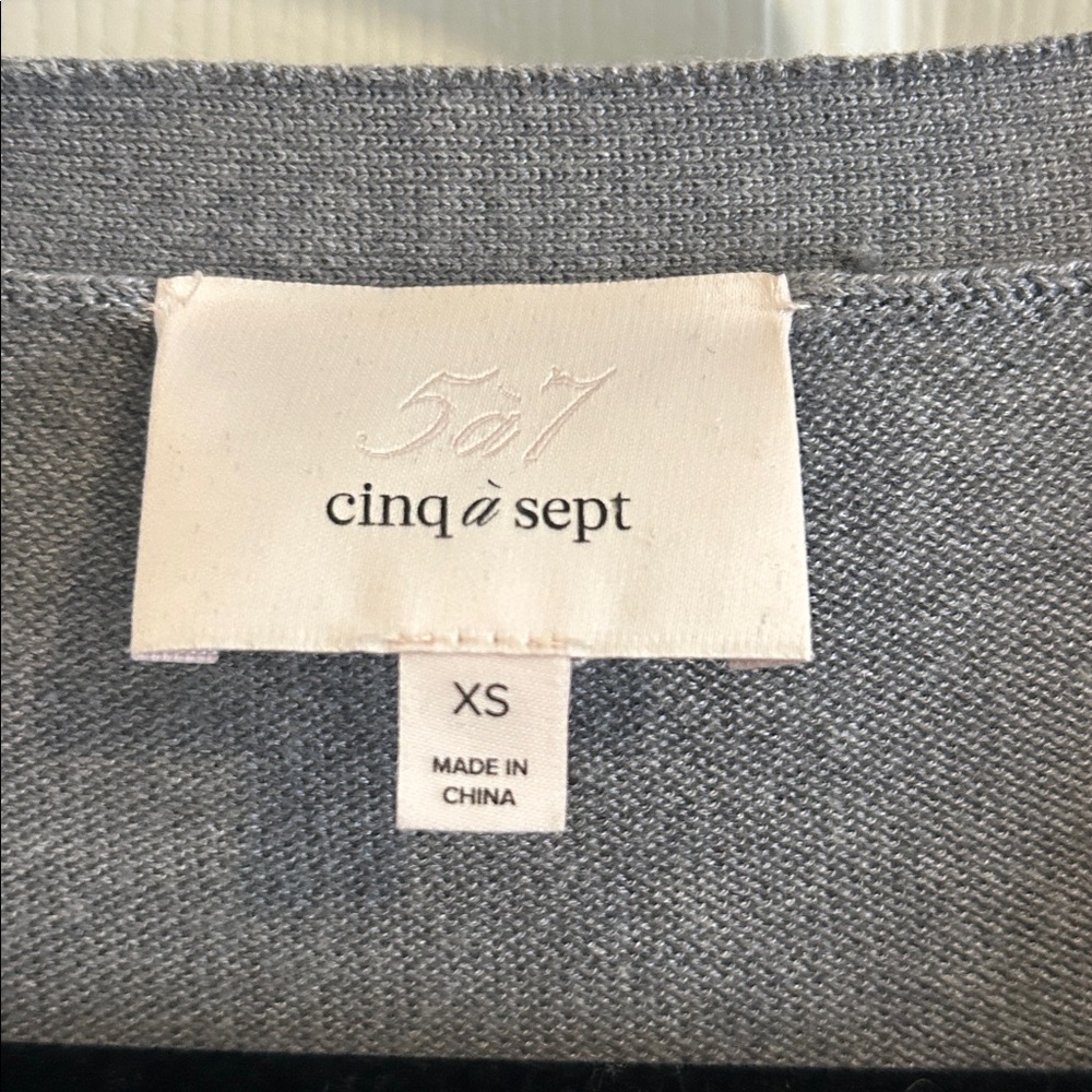 Cinq A Sept Tous Les Jours Gaetana Silk Cashmere Ruffle Trim Cardigan Sweater XS - Picture 4 of 8